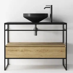 Composizione Mobile Bagno con Lavabo, Base e Specchio Made in Italy - Hoscar