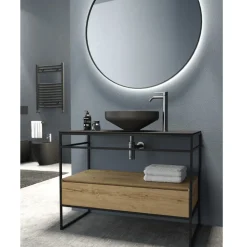 Composizione Mobile Bagno con Lavabo, Base e Specchio Made in Italy - Hoscar