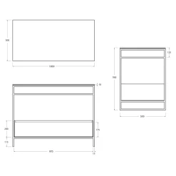 Composizione Mobile Bagno con Lavabo, Base e Specchio Made in Italy - Hoscar