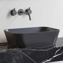 Composizione 3 Mobili Bagno in Gres e Lavabo in Vetrochina di Lusso - Ramentina