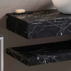 Composizione 3 Mobili Bagno Sospesi in Gres Porcellanato Made in Italy - Ramina