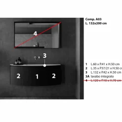Composizione Mobili d’Arredo per il Bagno Sospesi dal Design Moderno - Callisi3