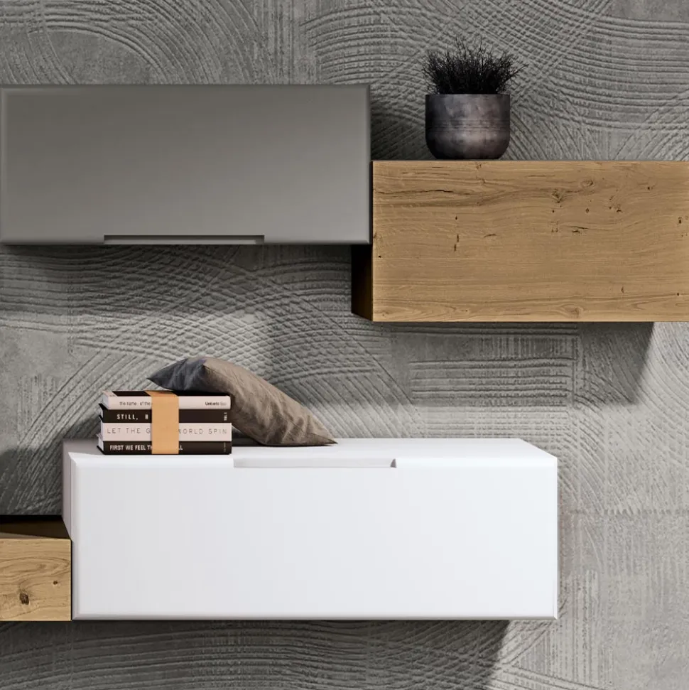 Composizione Mobili e Porta TV Soggiorno in MDF Made in Italy - Hedda