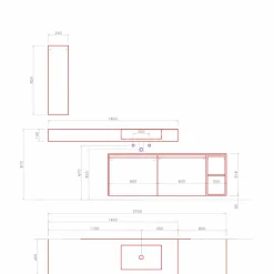Composizione Mobili Moderni e Sospesi da Bagno, Design Made in Italy - Callisi1