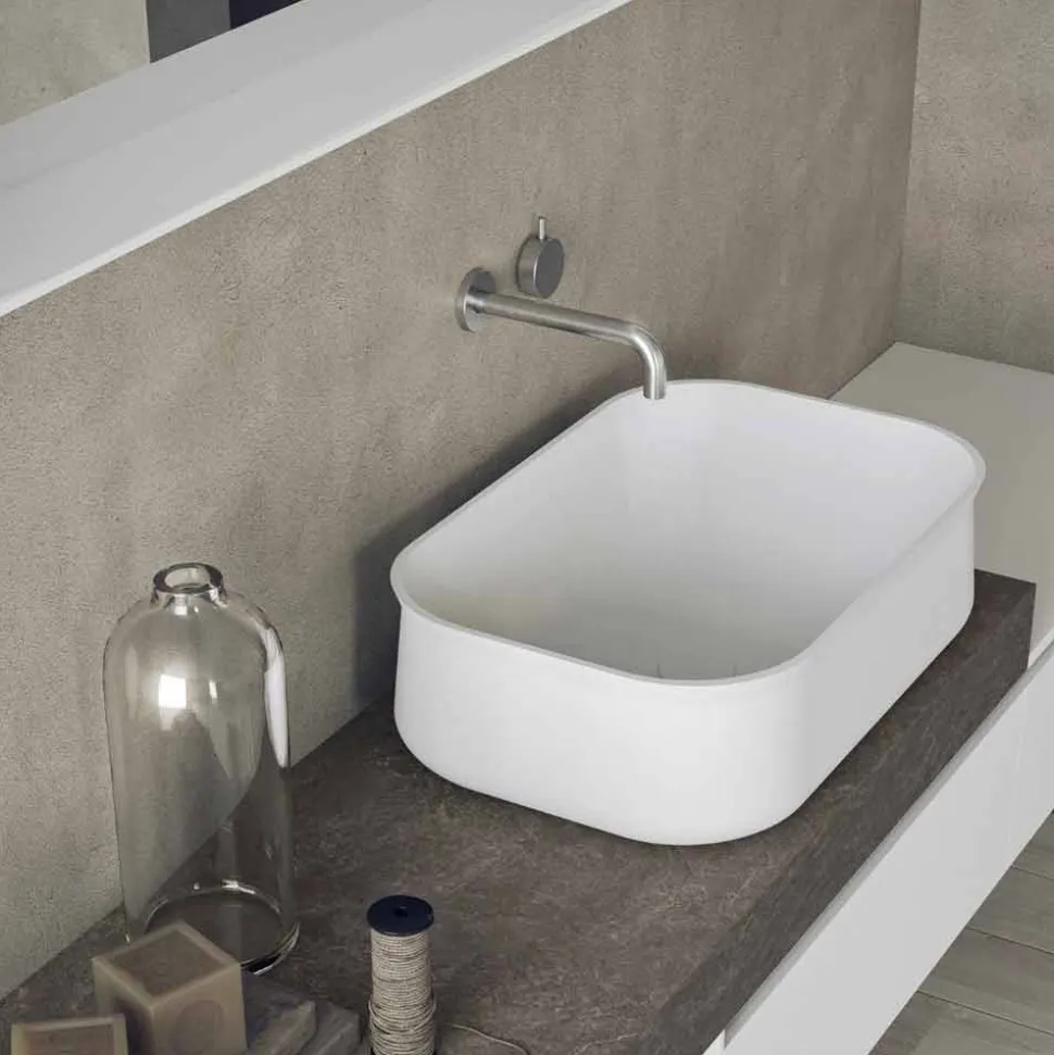 Composizione Moderna e Sospesa di Mobili per il Bagno di Design - Callisi2