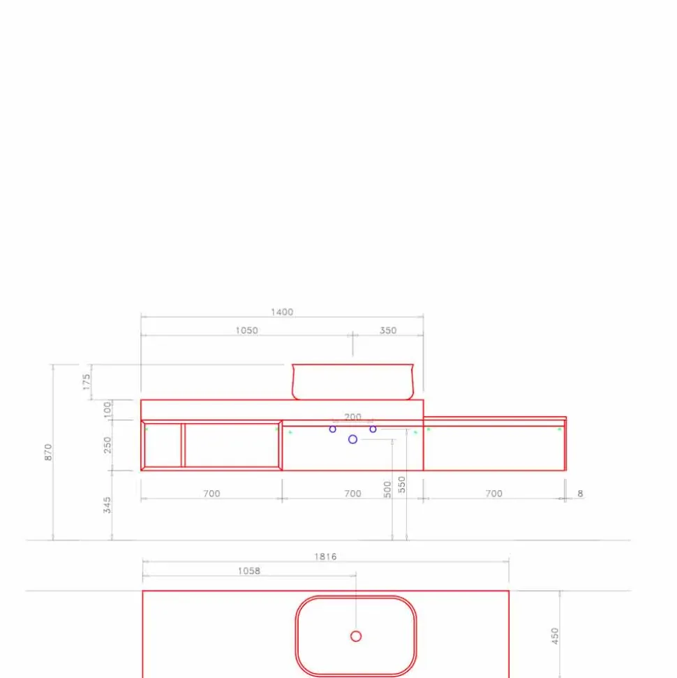 Composizione Moderna e Sospesa di Mobili per il Bagno di Design - Callisi2