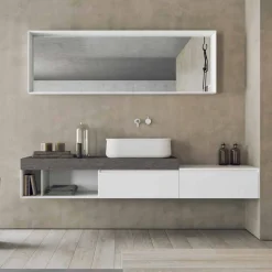 Composizione Moderna e Sospesa di Mobili per il Bagno di Design - Callisi2