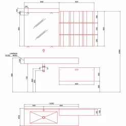 Composizione per Bagno Sospesa e dal Design Moderno Made in Italy - Farart9