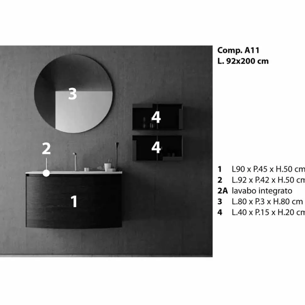 Composizione per il Bagno Sospesa di Design Moderno Made in Italy - Callisi11