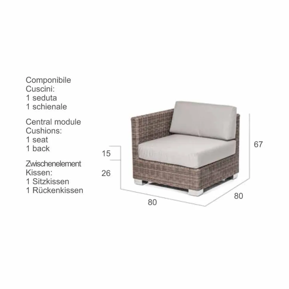 Composizione salotto da giardino artigianale Ania di design