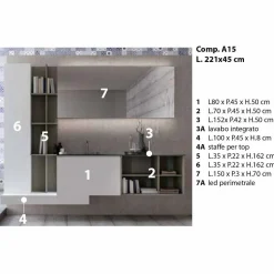Composizione Sospesa d’Arredo Bagno dal Design Moderno Made in Italy - Callisi15
