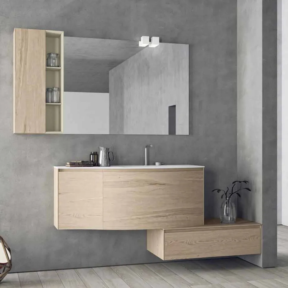 Composizione Sospesa e Moderna per il Bagno, Design Made in Italy - Callisi4