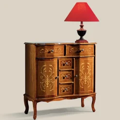 Comò Stile Classico in Legno 2 Ante e 5 Cassetti Made in Italy - Luxury