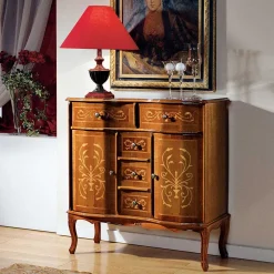 Comò Stile Classico in Legno 2 Ante e 5 Cassetti Made in Italy - Luxury