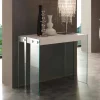 Console allungabile design moderno con gambe in vetro temperato Miss