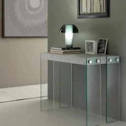 Console allungabile design moderno con gambe in vetro temperato Miss