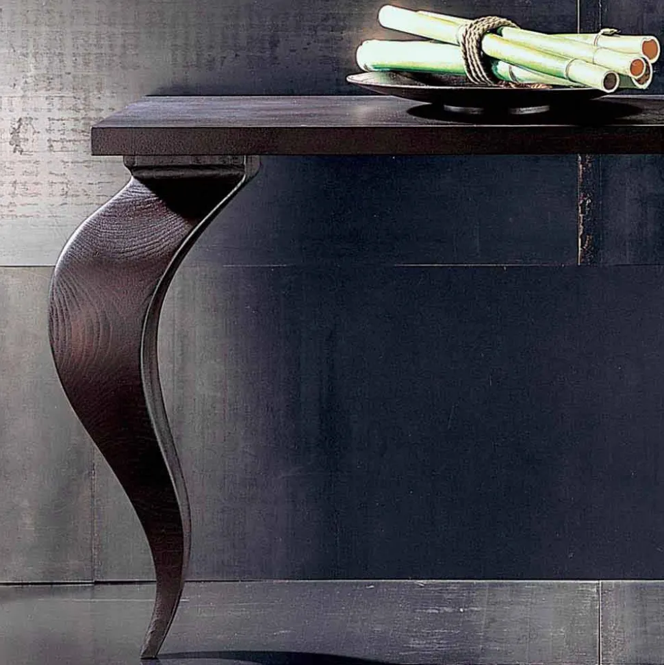 Console design moderno di lusso in legno massello, L150xP50cm, Tino