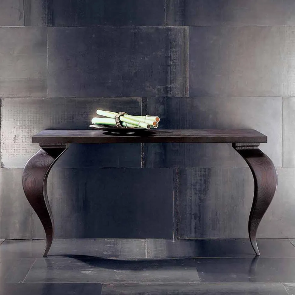 Console design moderno di lusso in legno massello, L150xP50cm, Tino