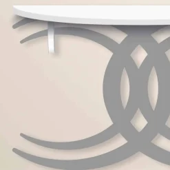 Consolle a Fissaggio a Parete di Design Moderno in Legno Bianco e Grigio - Coco