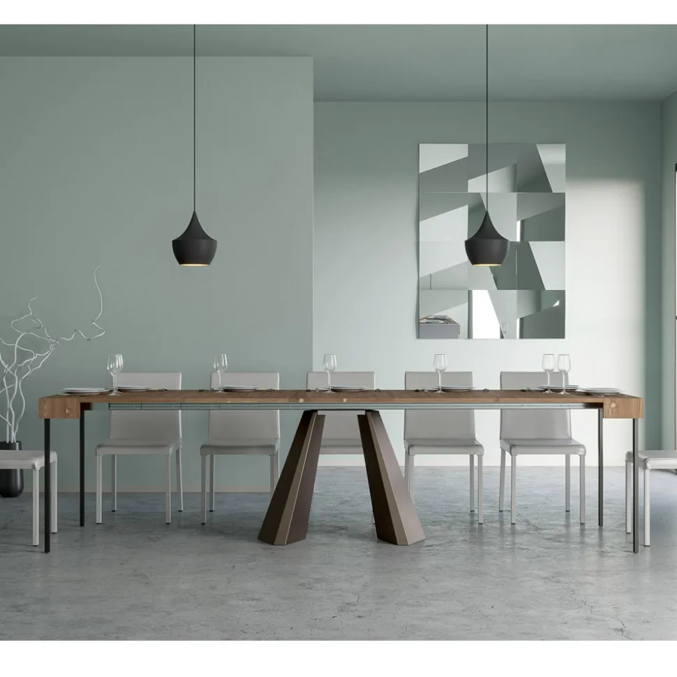 Consolle Allungabile a 300 cm con Gambe Finitura Orso Made in Italy - Destino
