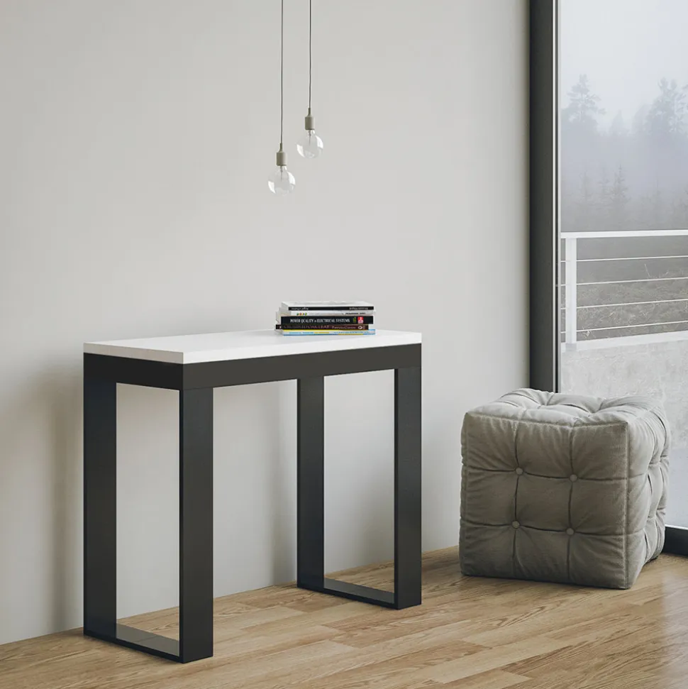 Consolle Allungabile a 300 cm con Telaio Antracite e Legno Made in Italy - Fata