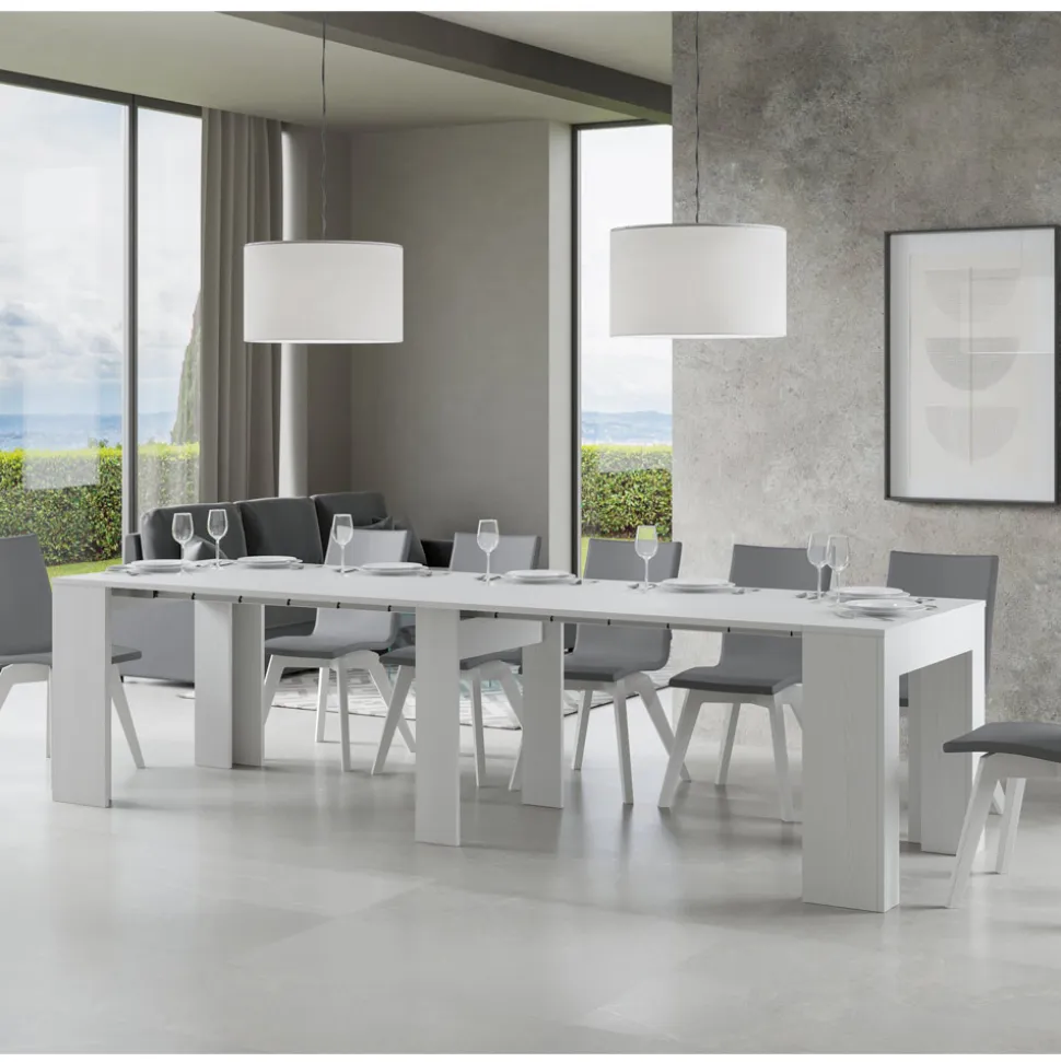 Consolle Allungabile a 307 cm in Microparticelle di Legno Made in Italy - Corona
