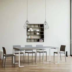 Consolle Allungabile Fino a 300 cm con Telaio Bianco Made in Italy - Tesoro