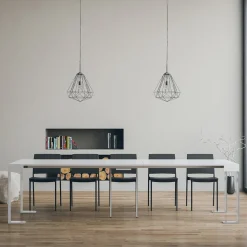 Consolle Allungabile Fino a 300 cm con Telaio Bianco Made in Italy - Tesoro