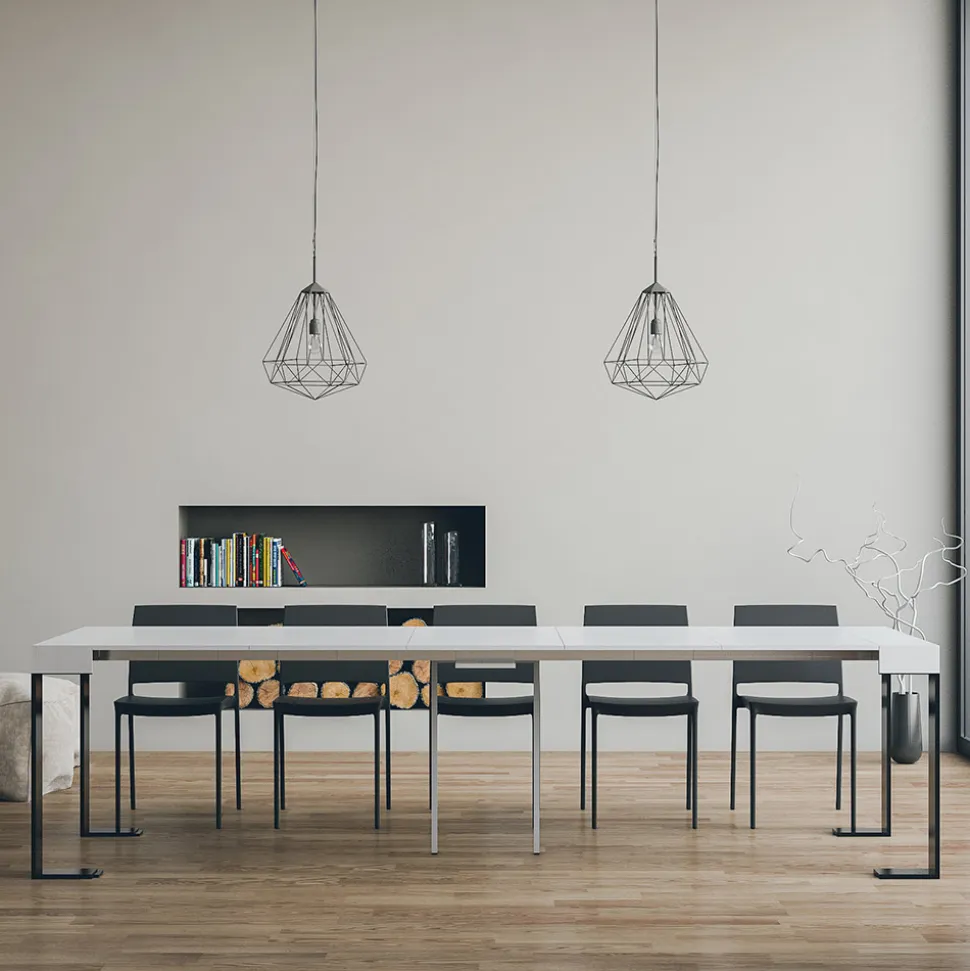 Consolle Allungabile Fino a 300 cm con Telaio Antracite Made in Italy - Gigante