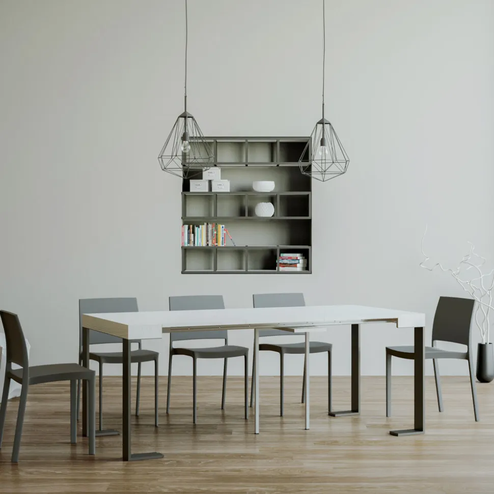 Consolle Allungabile Fino a 300 cm con Telaio Antracite Made in Italy - Gigante