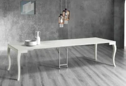 Consolle Allungabile in Legno di Frassino Laccato Bianco Grigiastro – Picchia