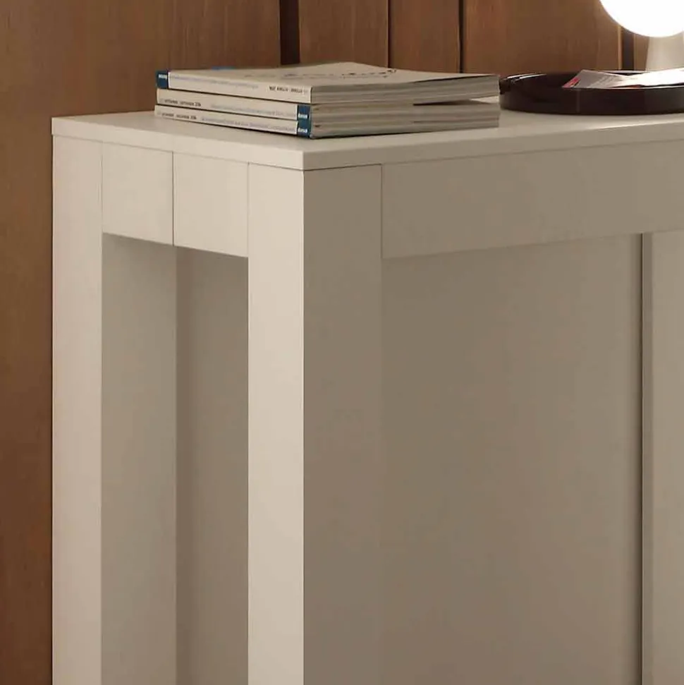 Consolle allungabile in nobilitato folding bianco poro aperto Bosa