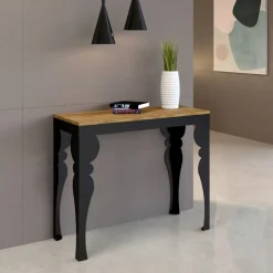 Consolle Allungabile Moderna in Legno e Metallo Antracite Made in Italy – Sassone