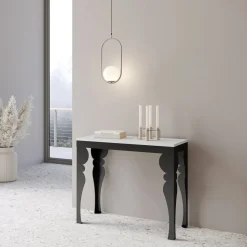 Consolle Allungabile Moderna in Legno e Metallo Antracite Made in Italy – Sassone