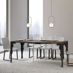 Consolle Allungabile Moderna in Legno e Metallo Antracite Made in Italy – Sassone