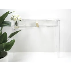 Consolle a Muro in Plexiglass Trasparente Design a Pianoforte - Valeria