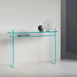 Consolle a Muro per Ingresso in Vetro Extrachiaro Design di Lusso - Salvie