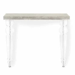 Consolle a Parete Piano in Legno Grigio, Bianco o Corten e Plexiglass - Leopardi