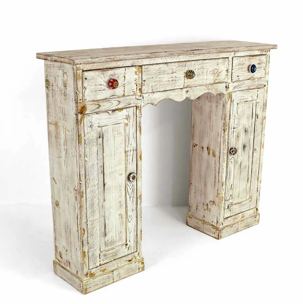 Consolle Artigianale in Legno Massello di Abete Made in Italy - Carminia