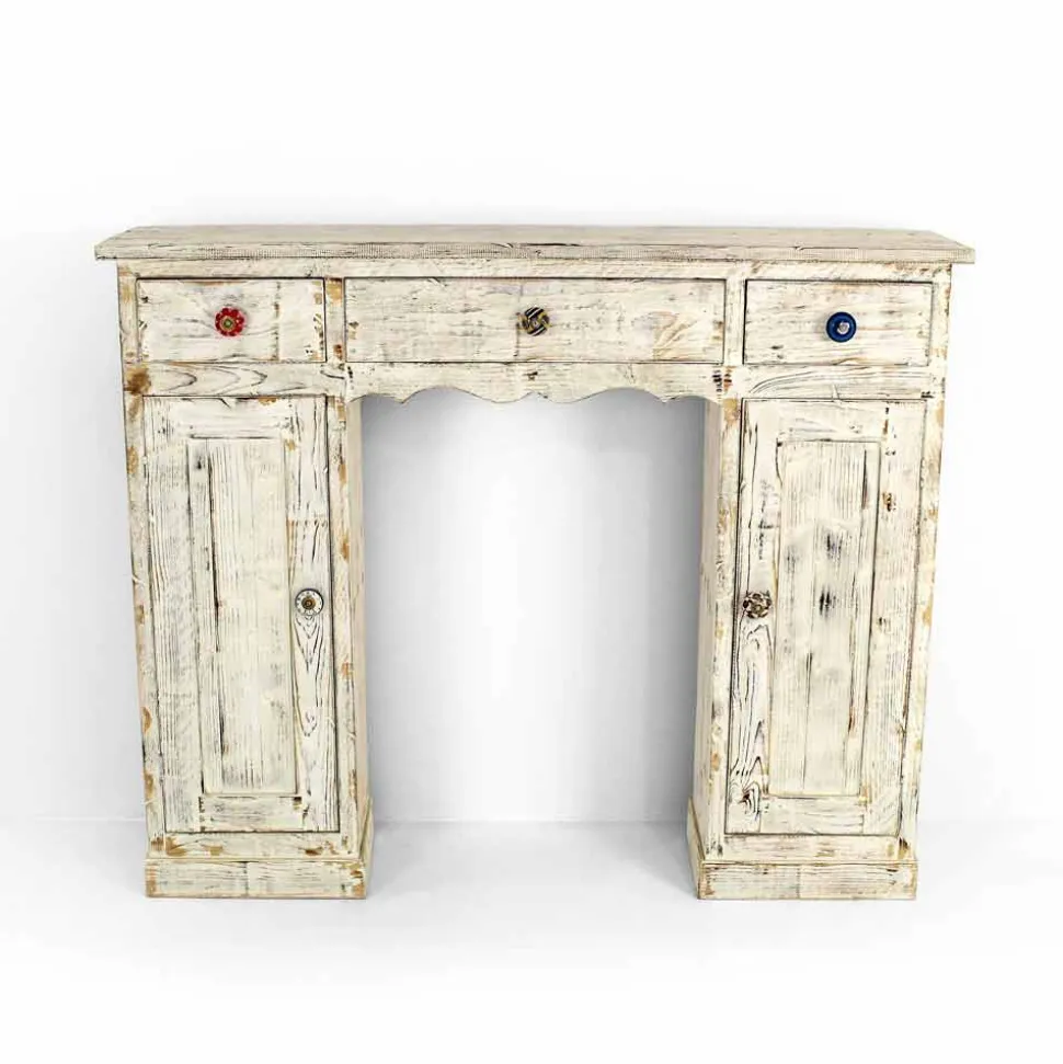 Consolle Artigianale in Legno Massello di Abete Made in Italy - Carminia