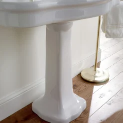 Consolle Bagno in Ceramica Vintage su Colonna, Made in Italy - Paulina