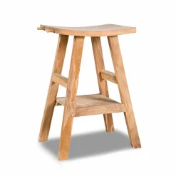 Consolle Bagno Moderna in Legno Teak Naturale con Ganci Laterali - Zacary