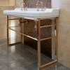 Consolle Bagno Vintage L 135 cm a Vasca Doppia in Ceramica con Piedi - Nausica