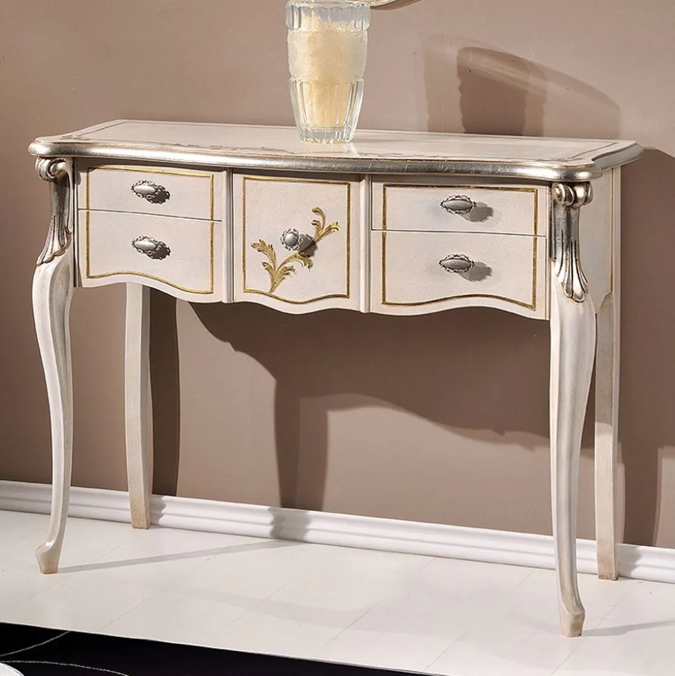 Consolle Classica in Legno 3 o 5 Cassetti di Lusso Made in Italy - London