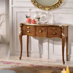 Consolle Classica in Legno 3 o 5 Cassetti di Lusso Made in Italy - London