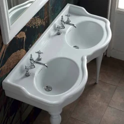 Consolle da bagno classica a doppia vasca fatta in Italia, Magda