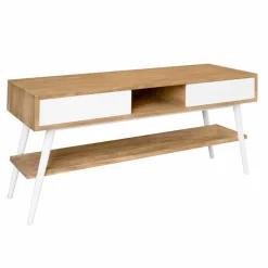 Consolle da bagno di design moderno da terra in teak naturale Pistoia