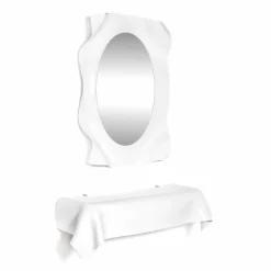Consolle design moderno in plexiglass bianco drappeggiato Wish