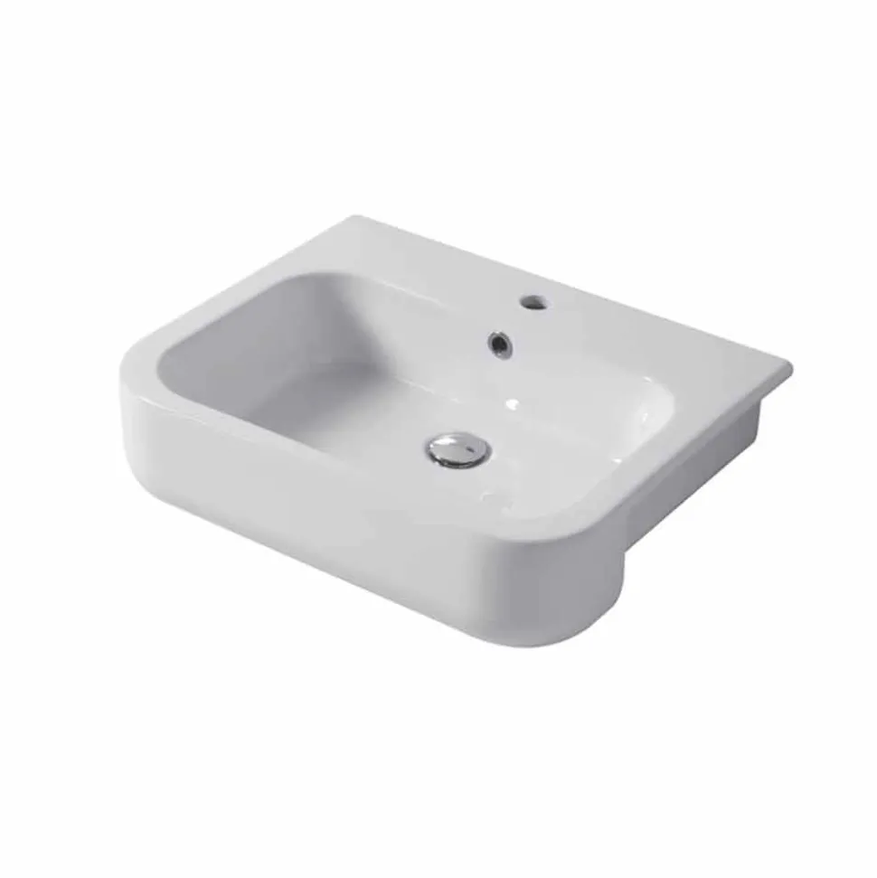 Consolle di design da parete e incasso, L60 in ceramica: Riardo
