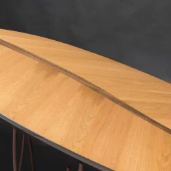 Consolle di design impiallacciata rovere e noce artigianale Fenice